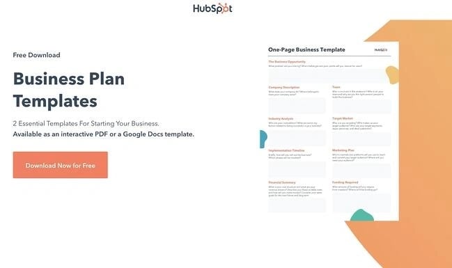 Sample business planner: hubspot freely editable pdf 